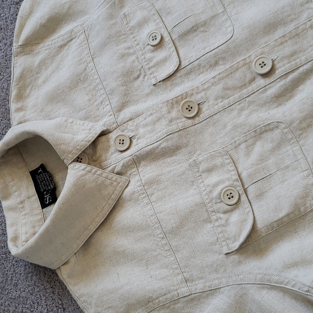 Linen button down jacket for women - Picture 5 of 12